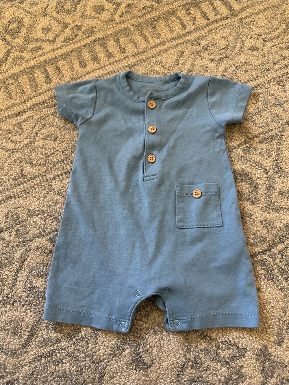 Kissy kissy blue Pima cotton romper size 3-6 months